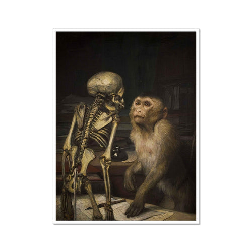 Monkey Before Skeleton | Gabriel von Max | 19th Century