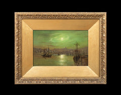 Moonlit Whitby Harbour | Louis Hubbard Grimshaw | 19th Century