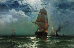 Ships Sailing at Night | Edward Moran | 19th Century