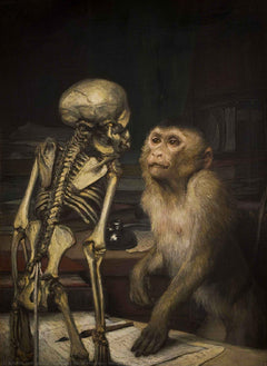 Monkey Before Skeleton | Gabriel von Max | 19th Century