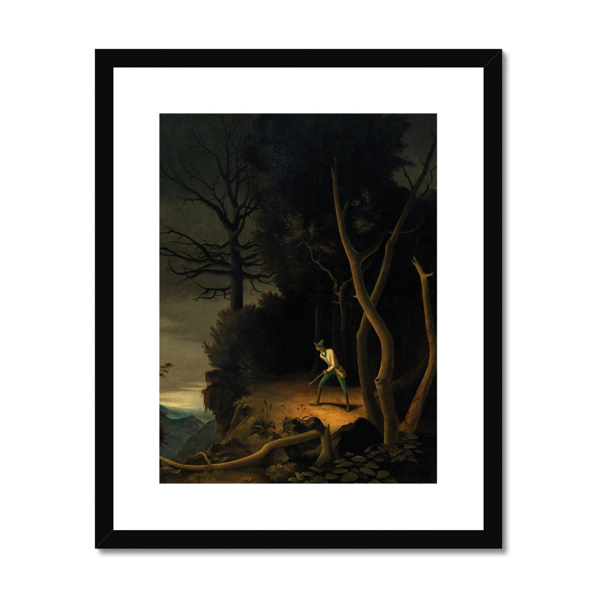 Forest Landscape with a Hunter by Franz Sedlacek | Buy Framed Prints ...